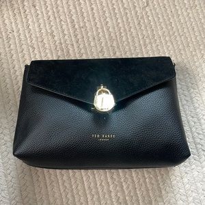 NEW Ted Baker London Black Suede Padlock Bag Retail $325